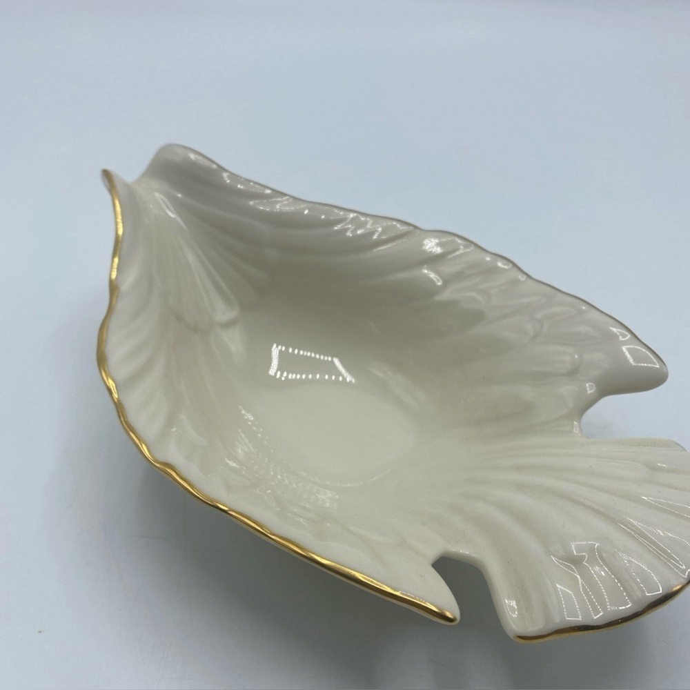 Lenox Dove Collection Open Candy Dish Ivory Gold Trim Bird China Porcelain USA